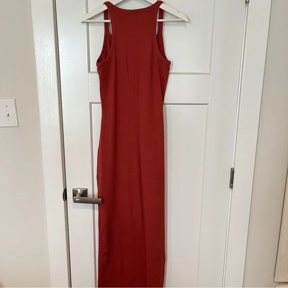 ASOS Ribbed Maxi Dress - Rust/Orange - Picture 10 of 10